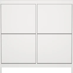 Lind leona skoskap hvit 4 dører 103x25x103