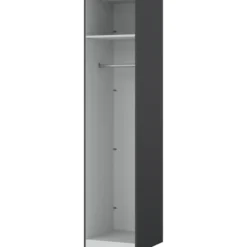 Lind nest garderobeskap 50x220x60cm antrasitt grå uten dør
