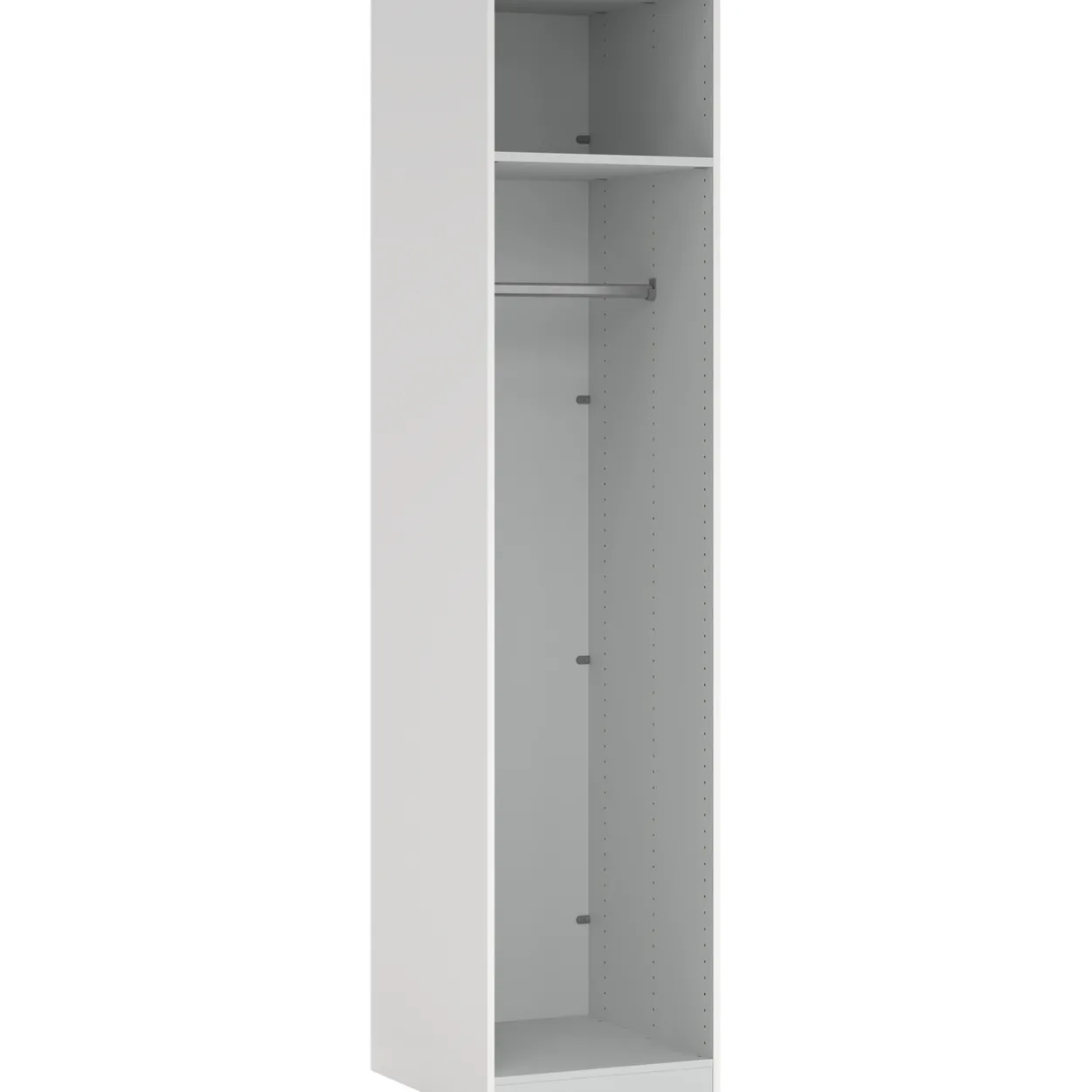 Lind nest garderobeskap 50x220x60cm hvit med ramme
