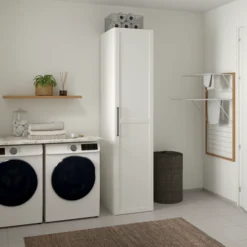 Lind nest garderobeskap 50x220x60cm hvit med ramme
