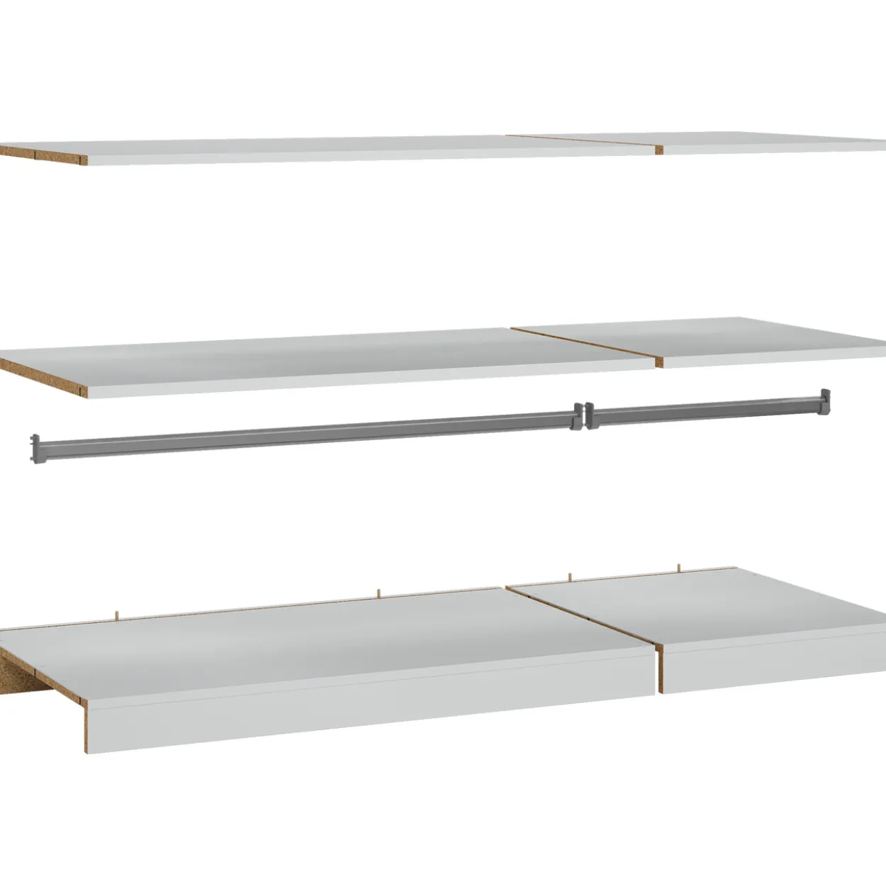Lind nest garderobeskap 150x220x60cm hvit med ramme