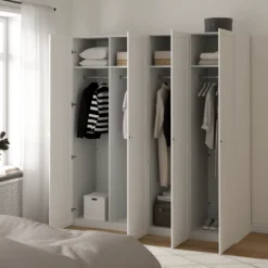 Lind nest garderobeskap 200x220x60cm hvit med ramme