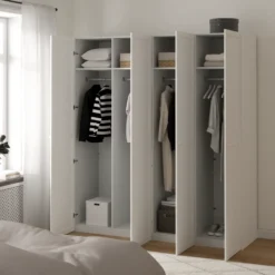 Lind nest garderobeskap 200x220x60cm hvit med ramme