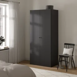 Lind nest garderobeskap 100x220x60cm antrasitt grå
