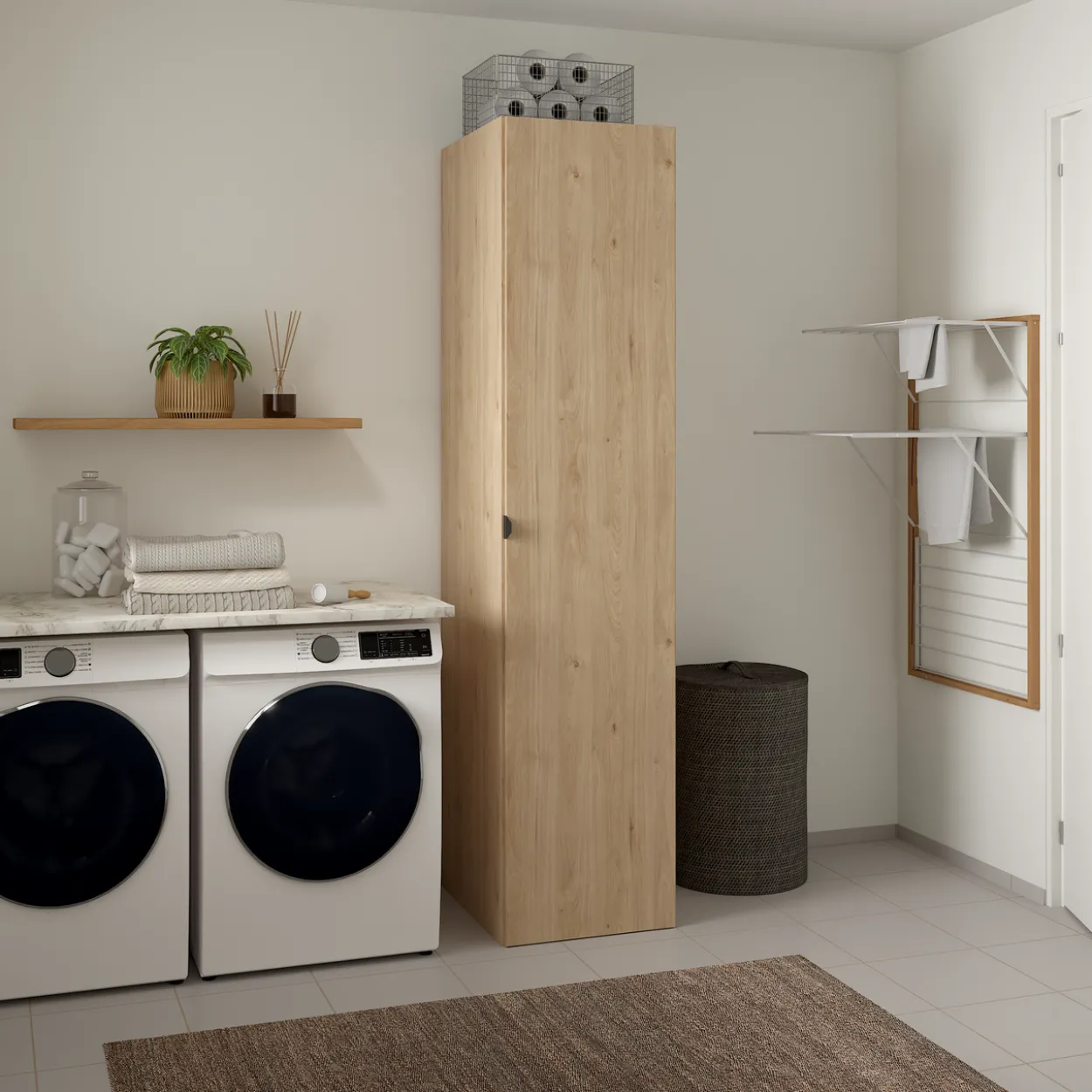 Lind nest garderobeskap 50x220x60cm eik