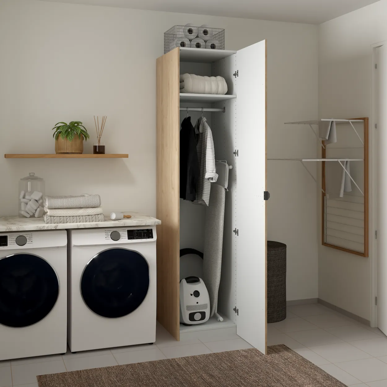 Lind nest garderobeskap 50x220x60cm eik