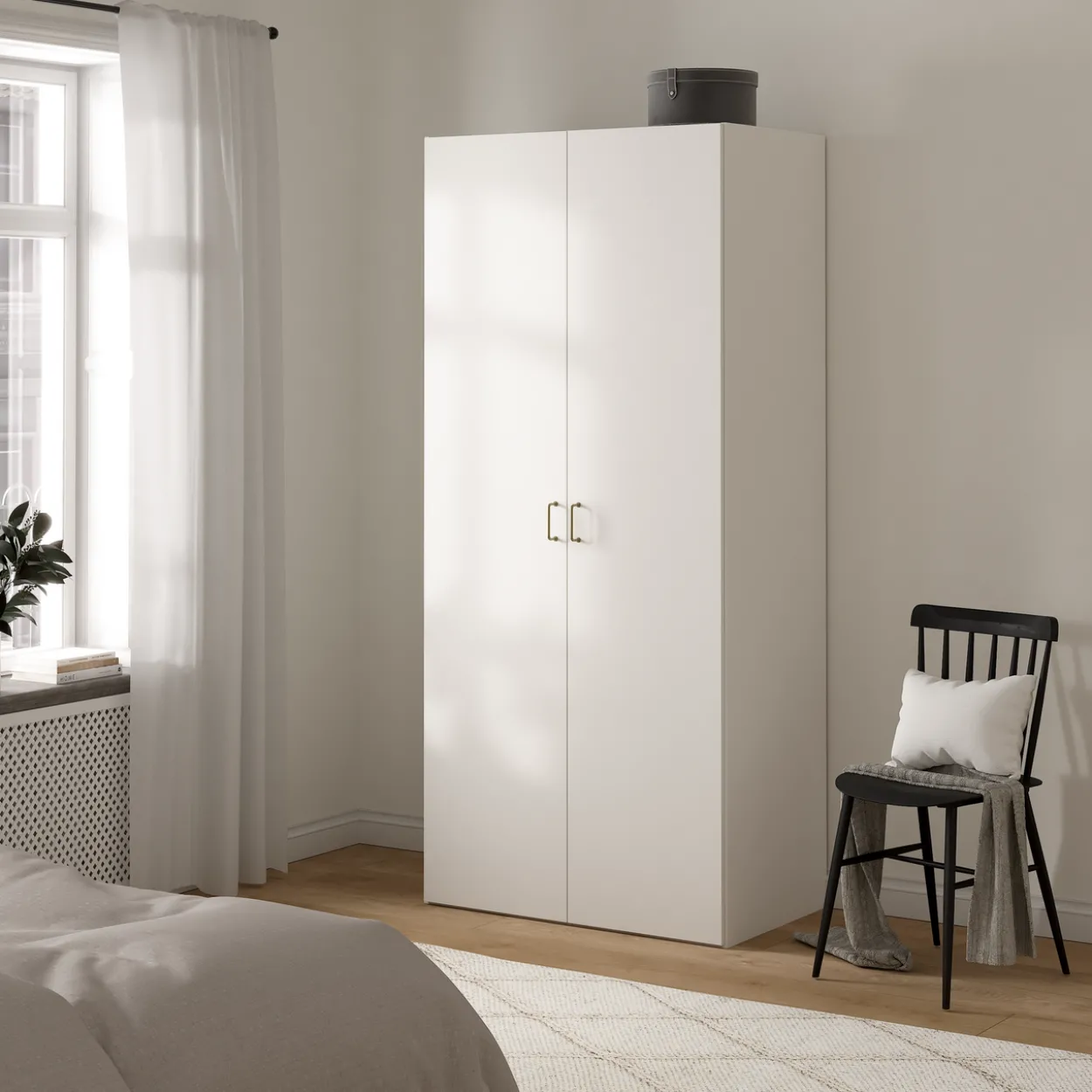 Lind nest garderobeskap 100x220x60cm hvit