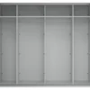 Lind nest skyvedørsgarderobe 250x220x67cm hvit med speil