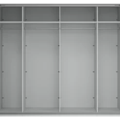 Lind nest skyvedørsgarderobe 250x220x67cm hvit med speil