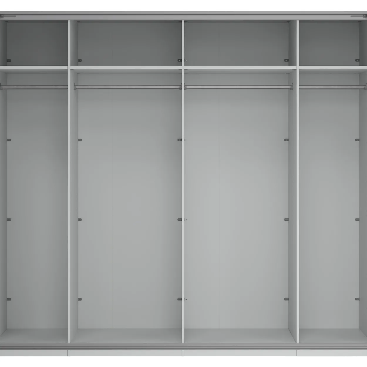 Lind nest skyvedørsgarderobe 250x220x67cm hvit med speil