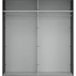 Lind nest skyvedørsgarderobe 200x220x67cm sort med speil