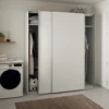 Lind nest skyvedørsgarderobe 200x220x67cm hvit