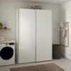Lind nest skyvedørsgarderobe 150x220x67cm hvit