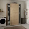 Lind nest skyvedørsgarderobe 150x220x67cm eik