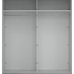 Lind nest skyvedørsgarderobe 200x220x67cm hvit med speil