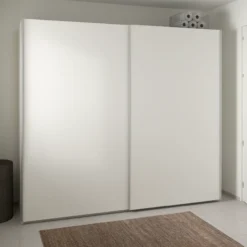 Lind nest skyvedørsgarderobe 250x220x67cm hvit