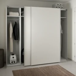 Lind nest skyvedørsgarderobe 250x220x67cm hvit