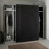Lind nest skyvedørsgarderobe 250x220x67cm sort