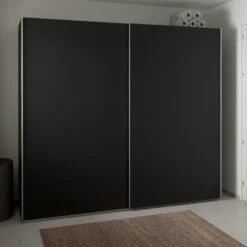 Lind nest skyvedørsgarderobe 250x220x67cm sort