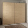 Lind nest skyvedørsgarderobe 250x220x67cm eik
