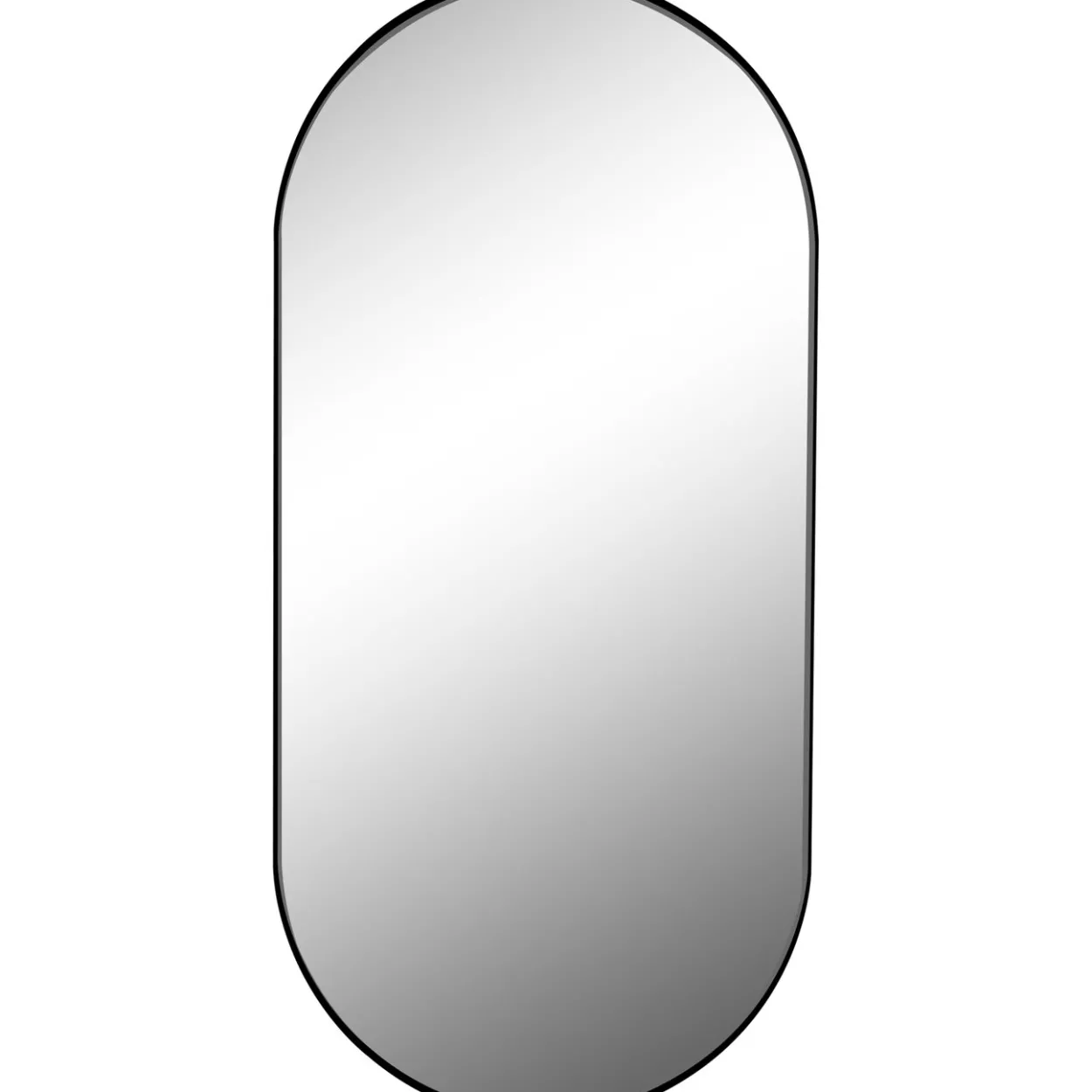 Lind oval speil m/sort ramme 40x85cm