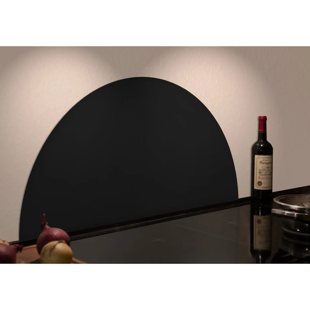 Millex beskyttelsesplate 40x80 cm buet sort glass