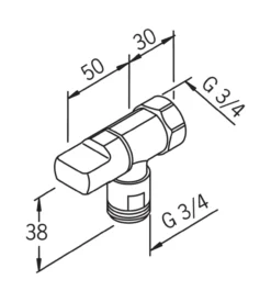 Oras vaskemaskinkran 3/4"x3/4" krom