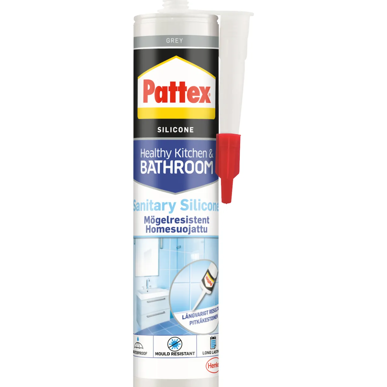 Pattex silikonfuge sanitet grå 280ml