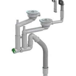 Prevex smartloc kjøkkenvannlås dobbel grå 114mm