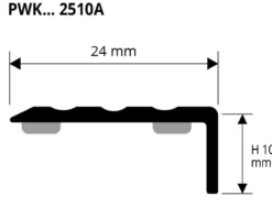 Prowalk 2510 trappenese alu selvklebende 10 mm 90 cm, eloksert