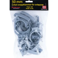Rørklammer 50 mm grå plast 10pk.
