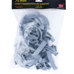 Rørklammer 75 mm grå plast 10pk.