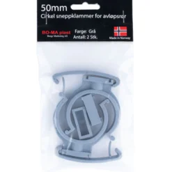 Rørklammer 50 mm grå plast 2pk.
