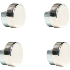 Runde speilbeslag 4 stk. ø22mm, blank krom