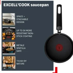 Tefal excell cook kasserolle 1,7l m/lokk