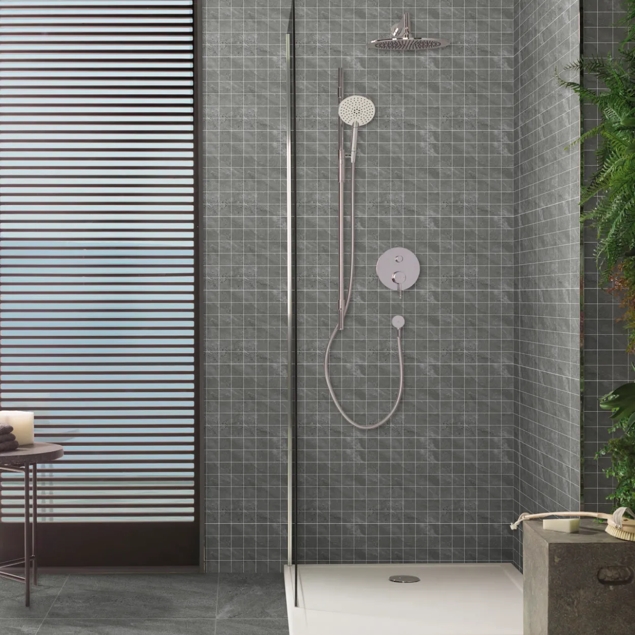 Terra cenere mosaikk 5x5 9,5mm