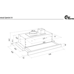 Thermex central gemini iii kjøkkenhette skapintegrert 60cm