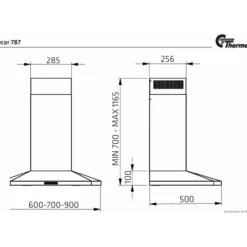 Thermex decor 787 kjøkkenhette 90 cm sort led