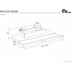 Thermex super silent kjøkkenhette uttrekkbar 60 cm u/motor, hvit