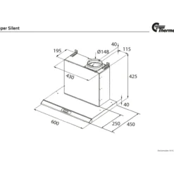 Thermex super silent kjøkkenhette 60cm rustfritt stål