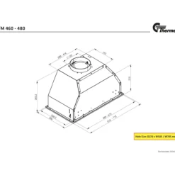 Thermex tfm 480 kjøkkenhette 72 cm m/motor rustfritt stål