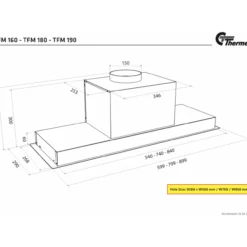 Thermex tfm kjøkkenhette 160 rustfri 60 cm m/motor