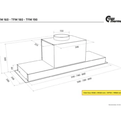 Thermex tfm kjøkkenhette 180 stål 80 cm m/motor