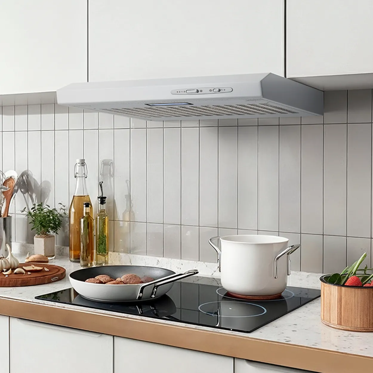 Thermex trend model 10 kjøkkenhette 60 cm veggmodell hvit med motor