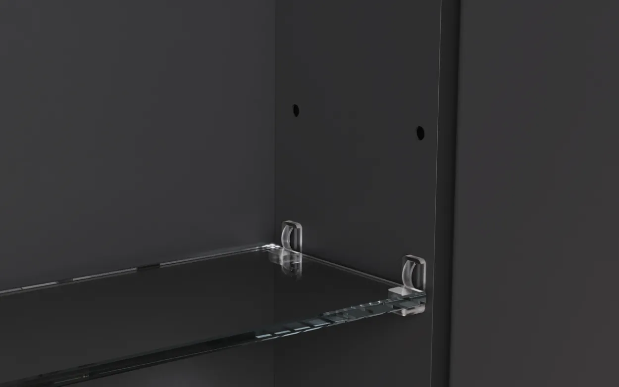 Trend nova speilskap m/led 120 cm sort alu
