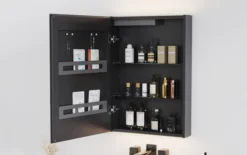 Trend nova speilskap m/led 50 cm sort alu