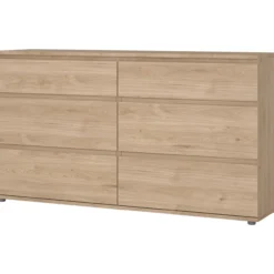 Tvilum nova kommode eik 6 skuffer 153x40x84