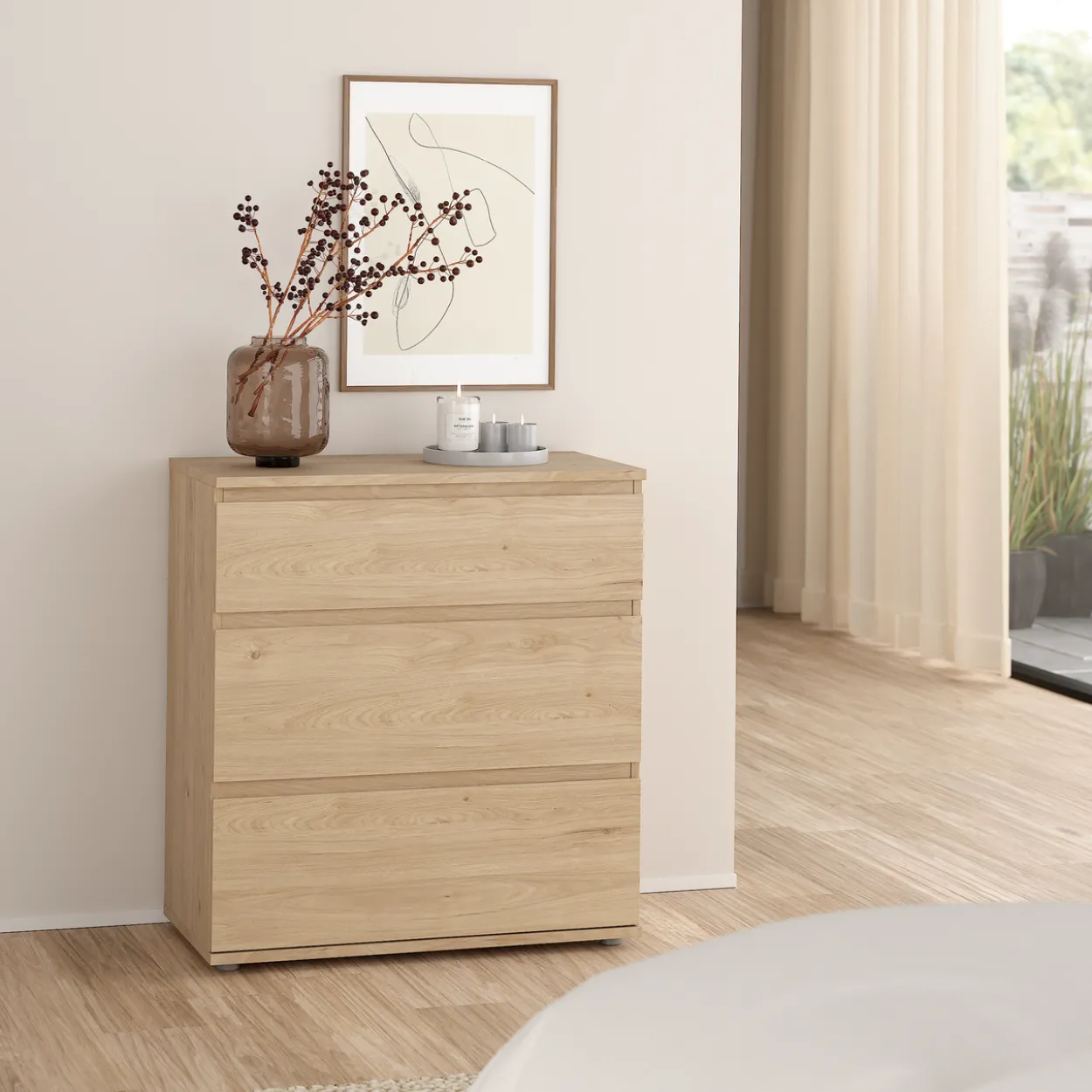 Tvilum nova kommode eik 3 skuffer 77x40x84