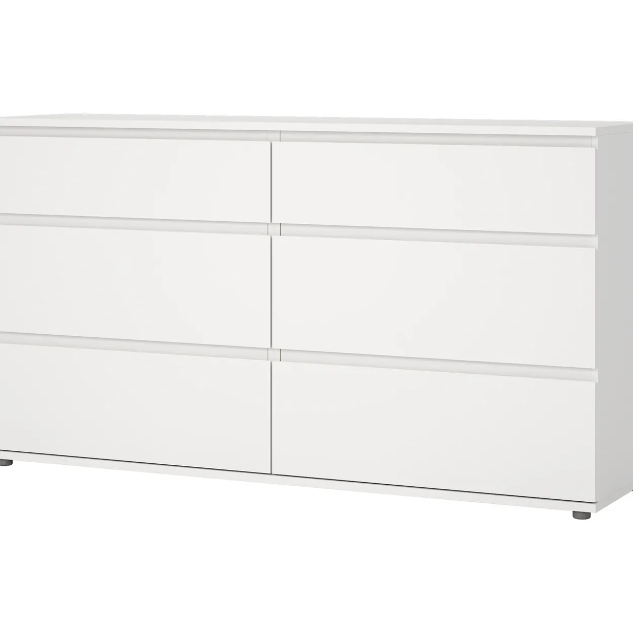 Tvilum nova kommode hvit 6 skuffer 153x40x84