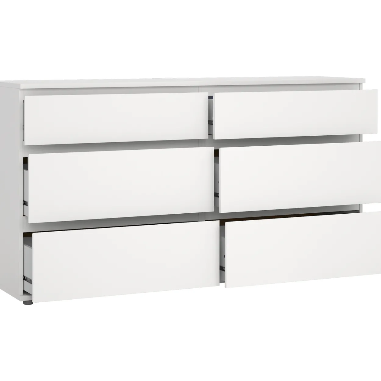 Tvilum nova kommode hvit 6 skuffer 153x40x84